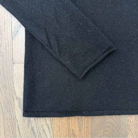 Vintage Midweight 100% Cashmere Crew Neck Long Sleeve Sweater Black Medium - Picture 3 of 8